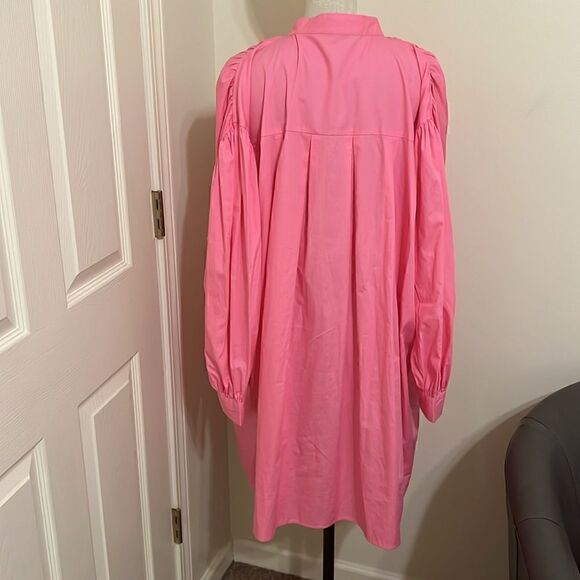 Pink Poplin Cape Shirt Dress Size US 8 (uk 12) Great Condition - Picture 4 of 4